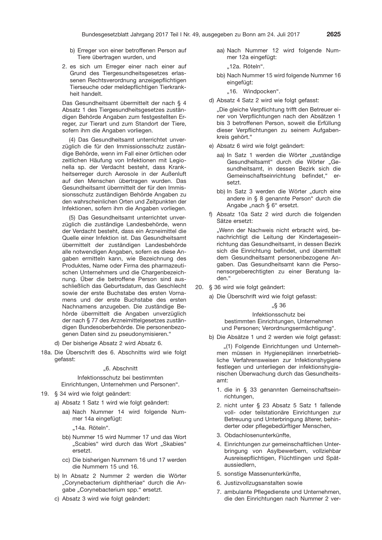 BGBl. 2017, Seite 2625 — Originalseite als Abbildung
