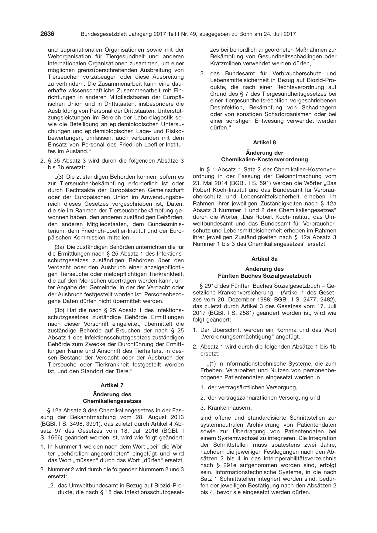 BGBl. 2017, Seite 2636 — Originalseite als Abbildung