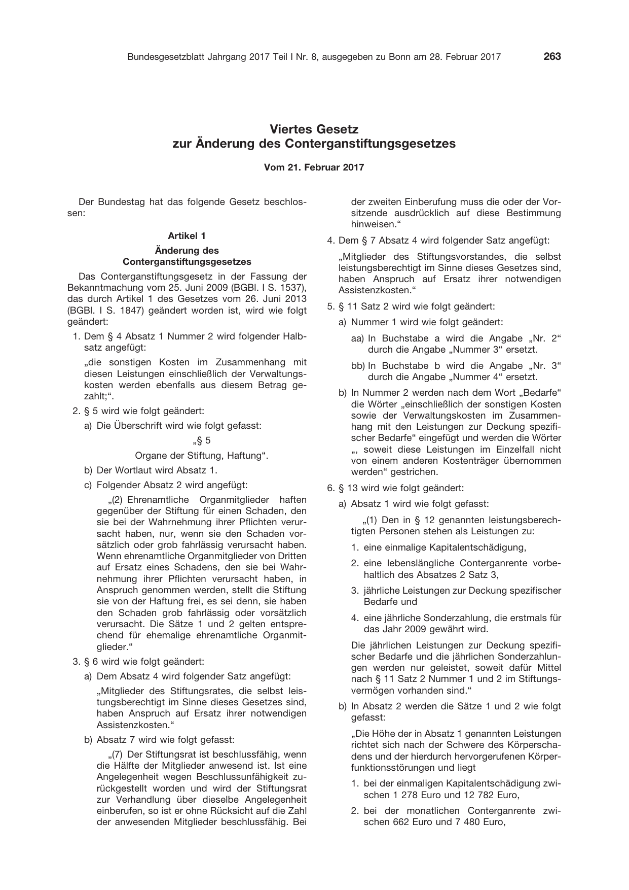 BGBl. 2017, Seite 263 — Originalseite als Abbildung