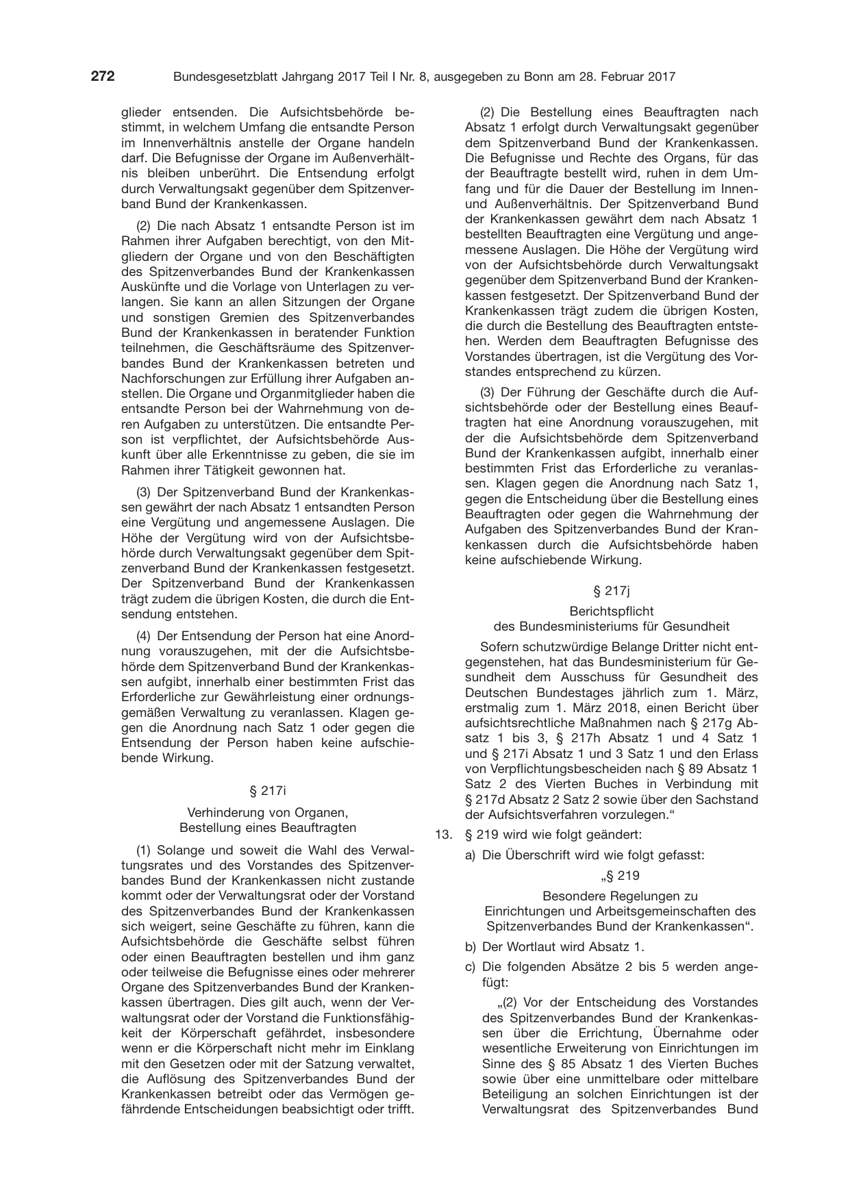 BGBl. 2017, Seite 272 — Originalseite als Abbildung