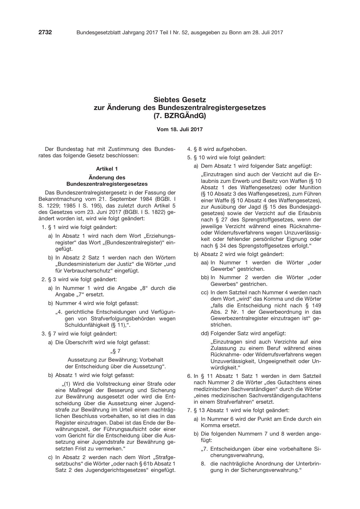 BGBl. 2017, Seite 2732 — Originalseite als Abbildung