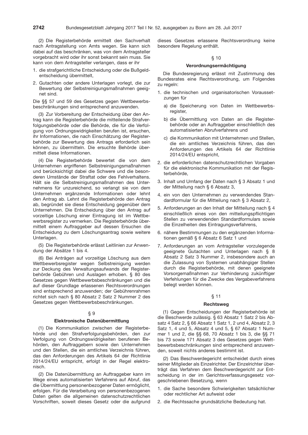 BGBl. 2017, Seite 2742 — Originalseite als Abbildung
