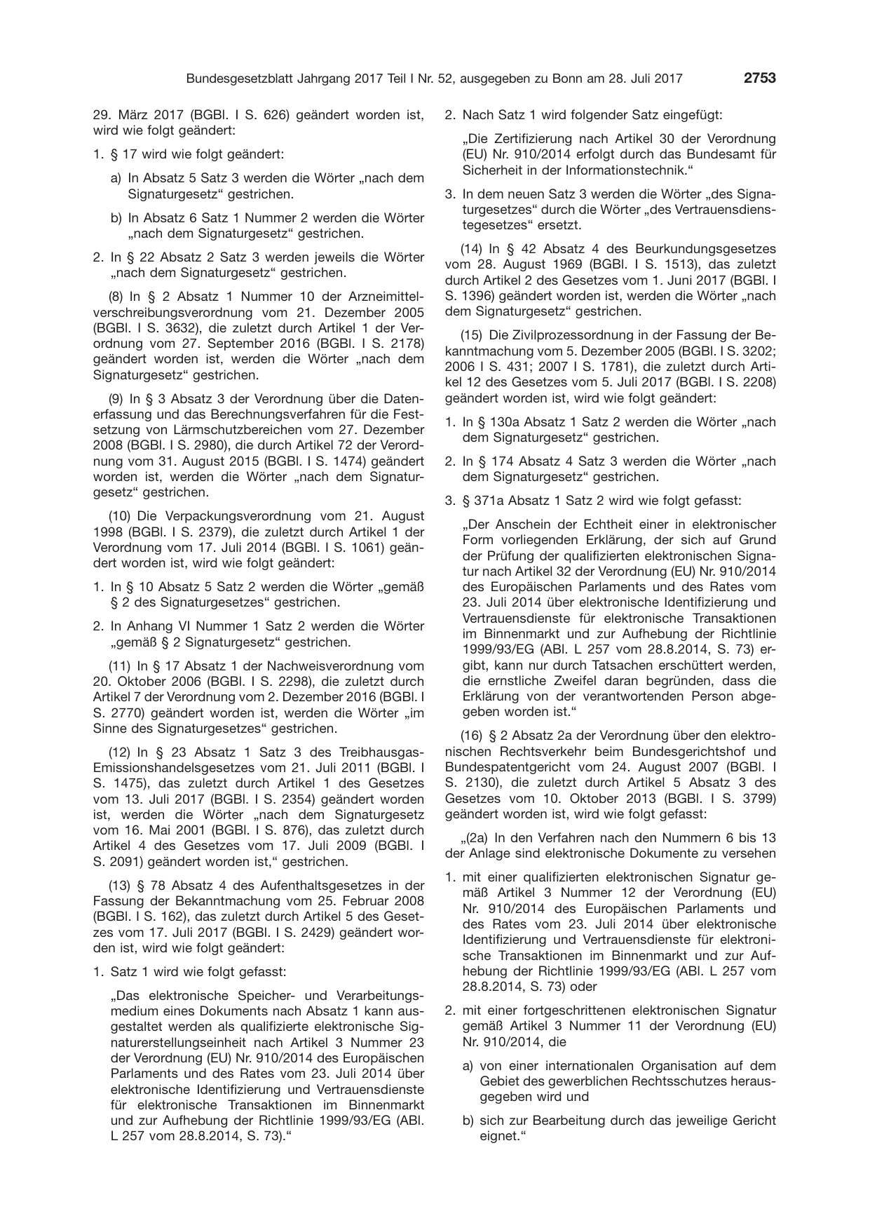 BGBl. 2017, Seite 2753 — Originalseite als Abbildung