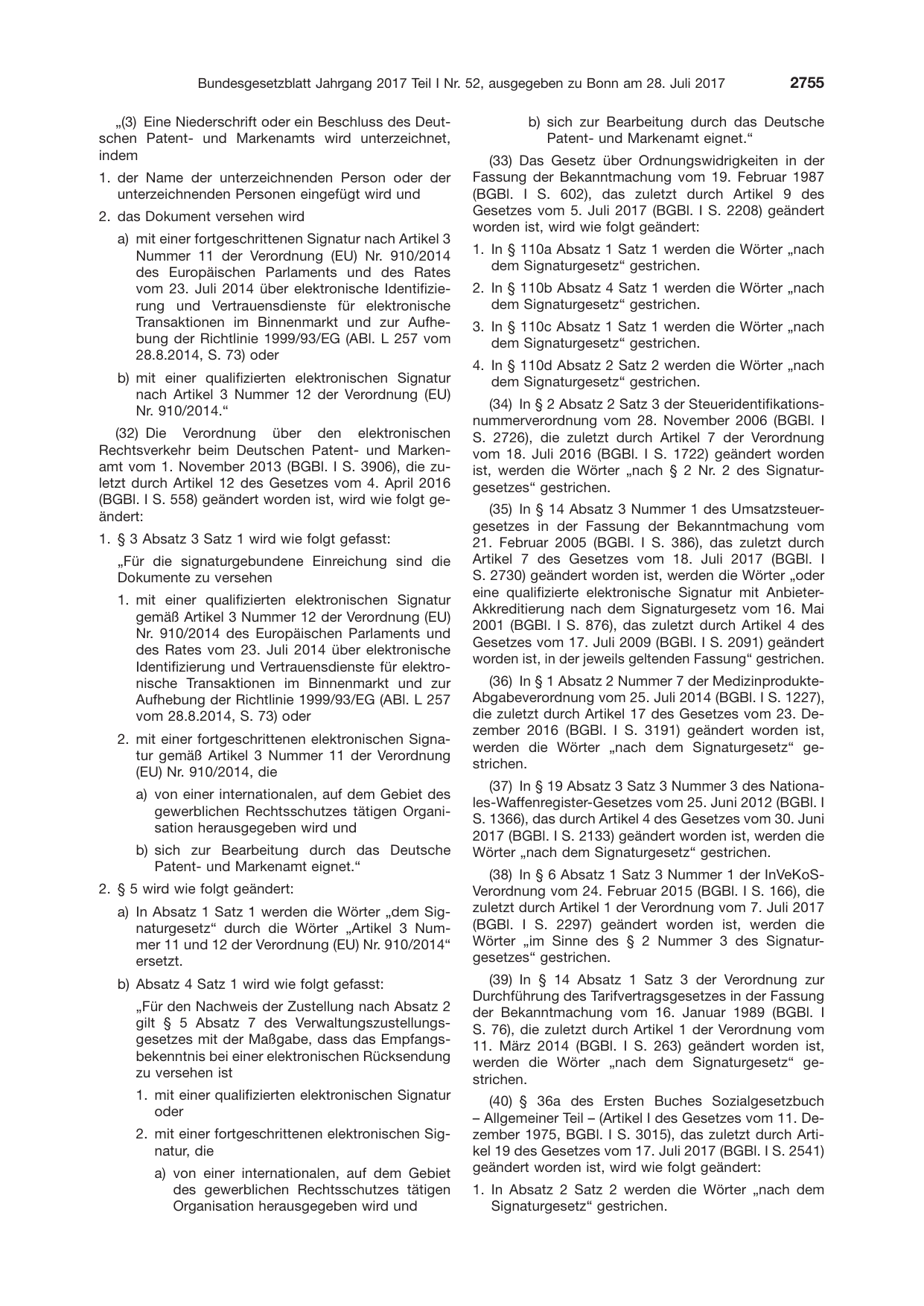 BGBl. 2017, Seite 2755 — Originalseite als Abbildung