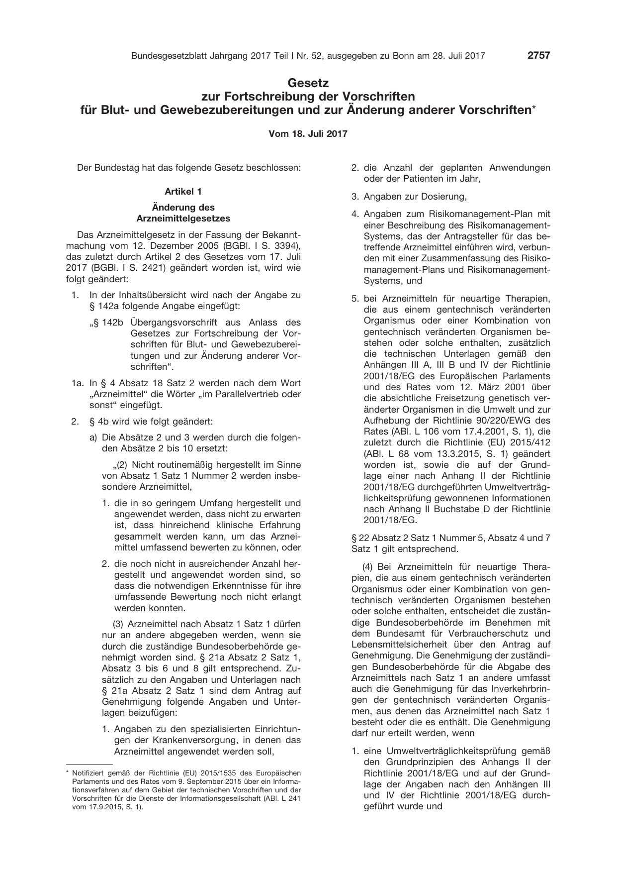 BGBl. 2017, Seite 2757 — Originalseite als Abbildung