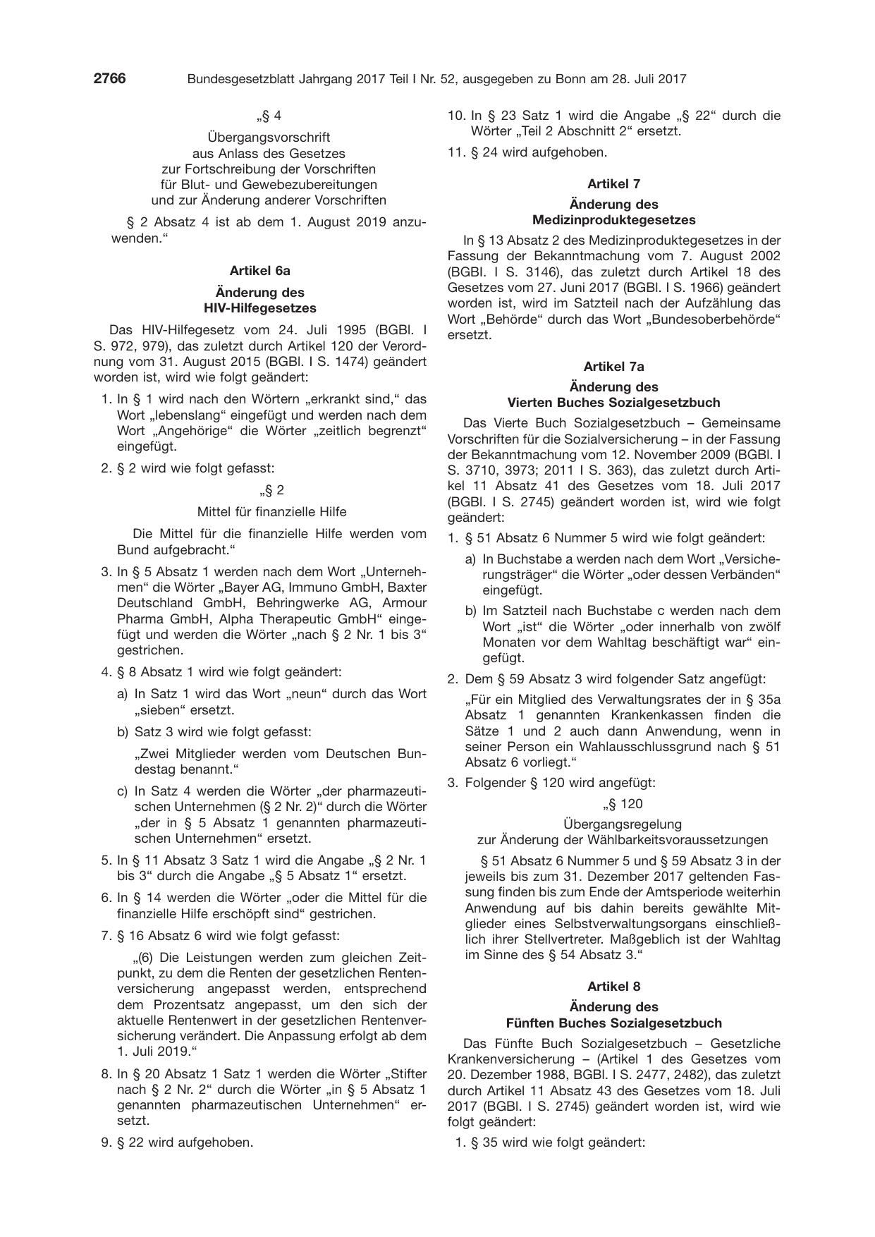 BGBl. 2017, Seite 2766 — Originalseite als Abbildung