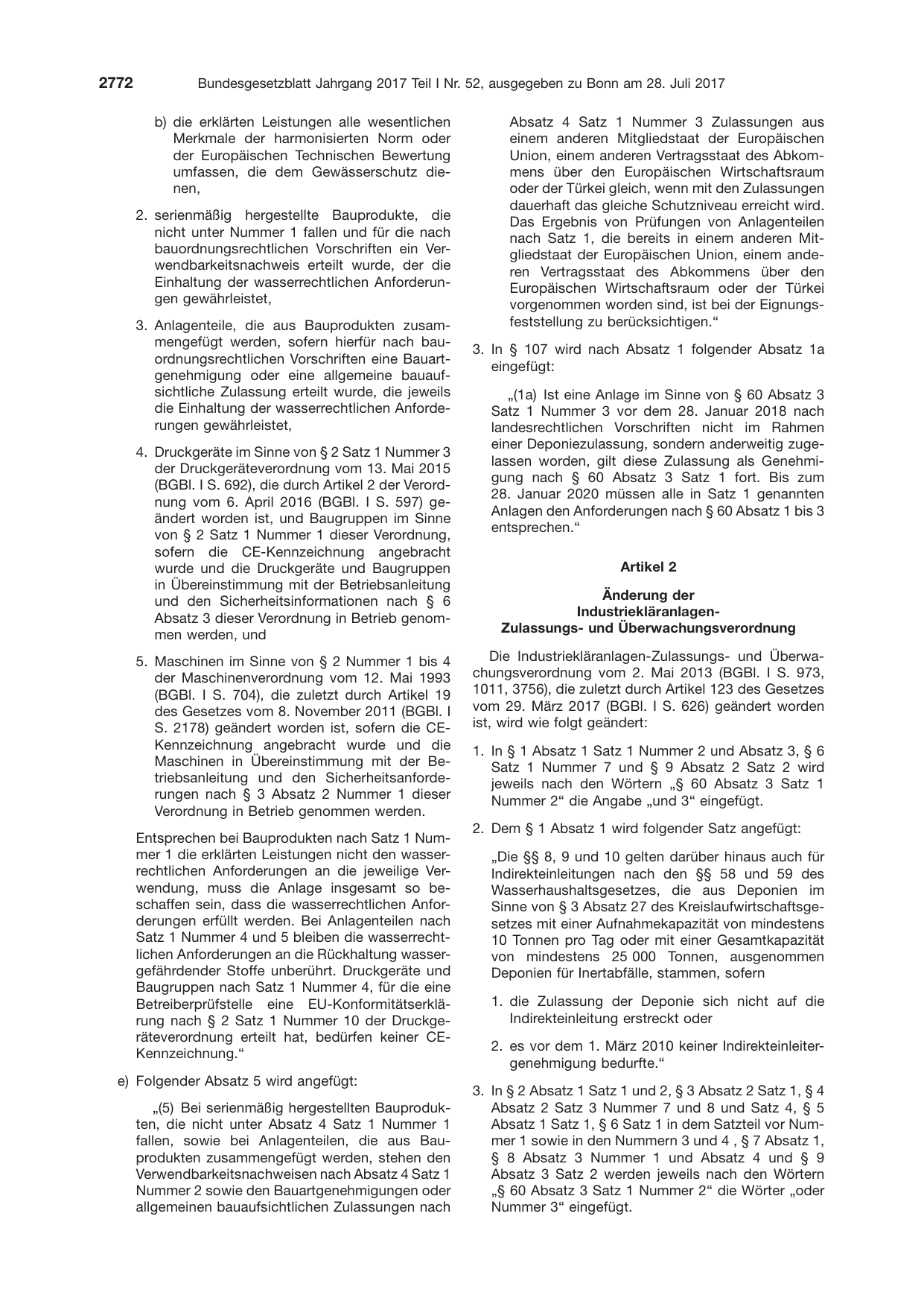 BGBl. 2017, Seite 2772 — Originalseite als Abbildung