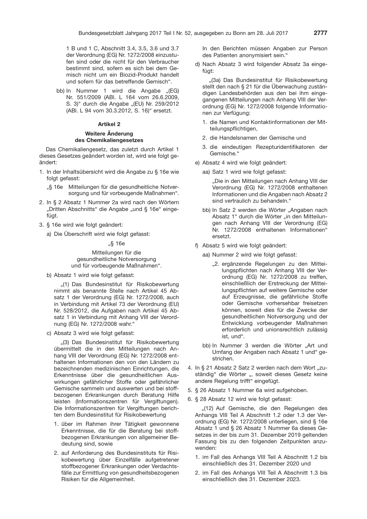 BGBl. 2017, Seite 2777 — Originalseite als Abbildung
