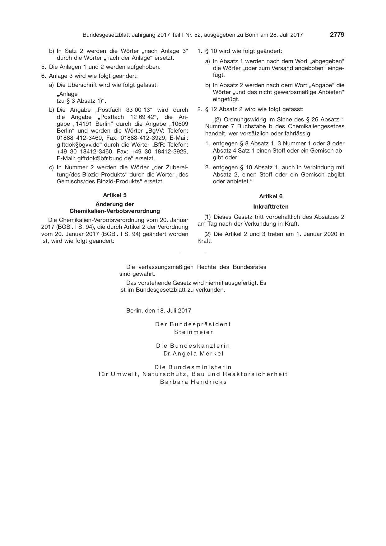 BGBl. 2017, Seite 2779 — Originalseite als Abbildung