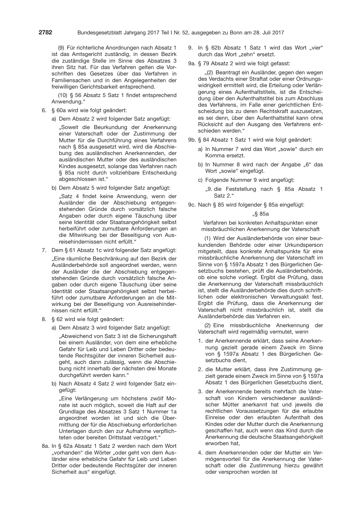BGBl. 2017, Seite 2782 — Originalseite als Abbildung