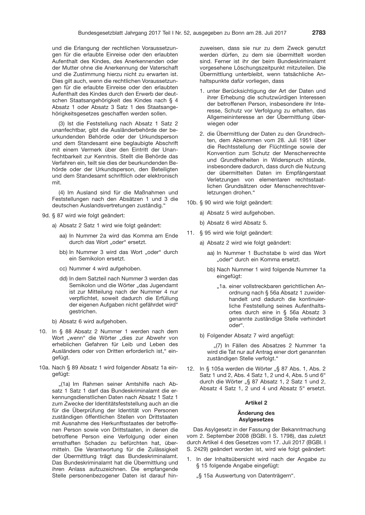 BGBl. 2017, Seite 2783 — Originalseite als Abbildung
