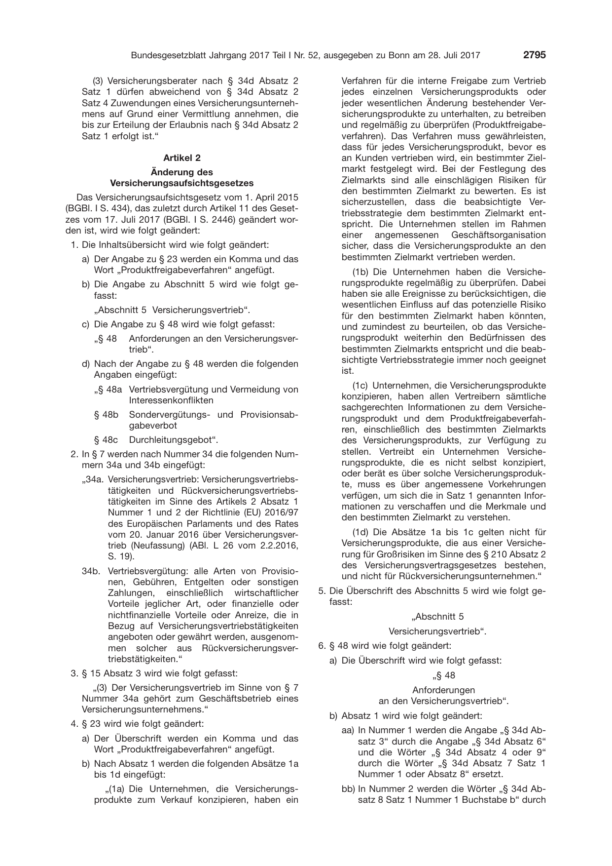 BGBl. 2017, Seite 2795 — Originalseite als Abbildung