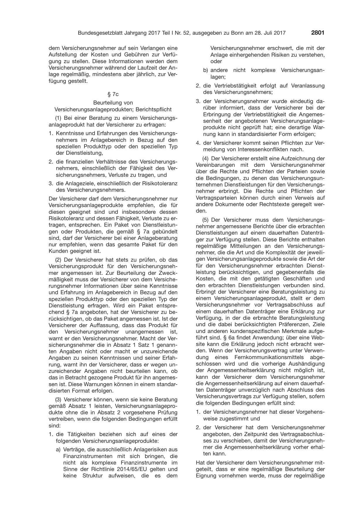 BGBl. 2017, Seite 2801 — Originalseite als Abbildung