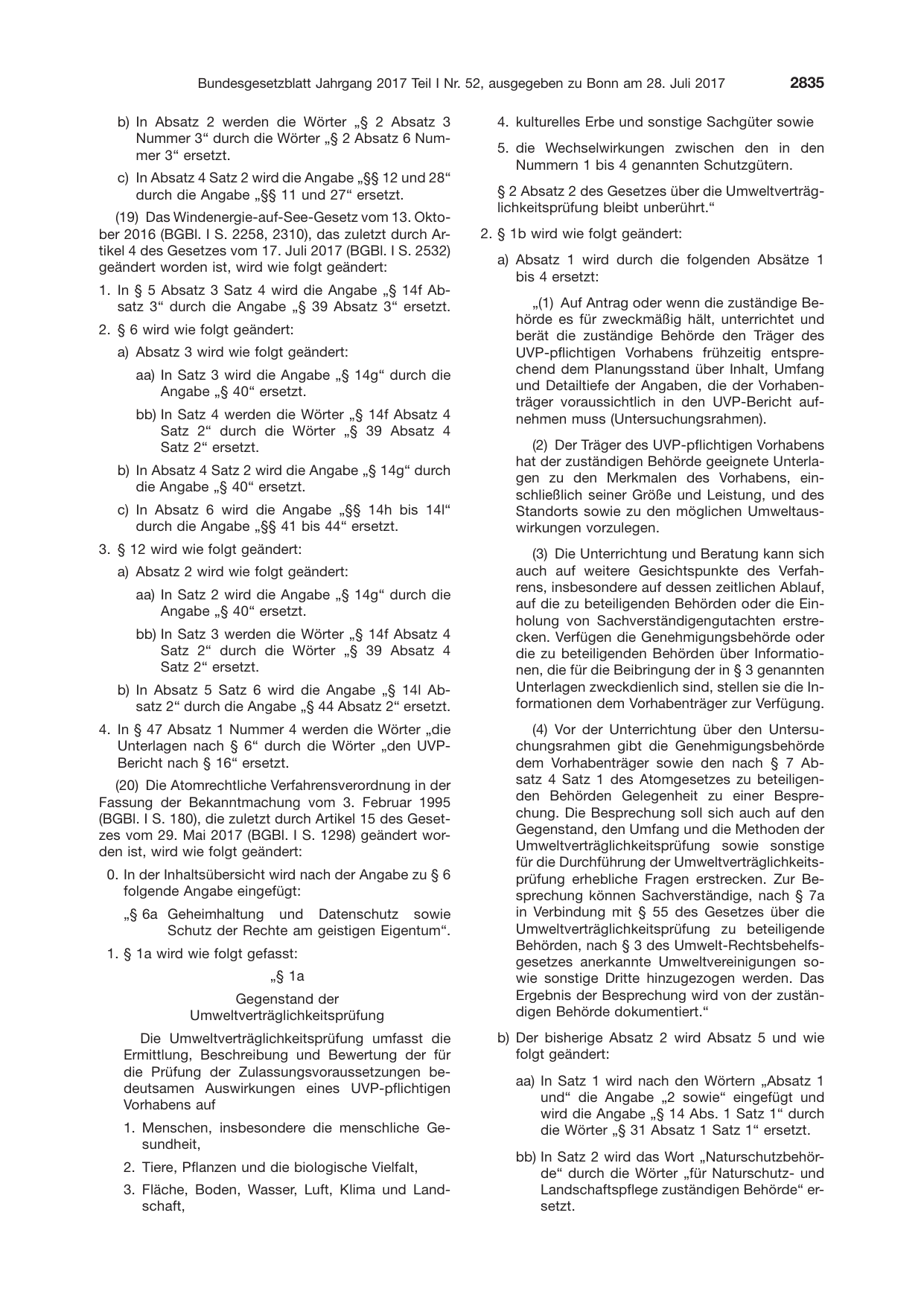 BGBl. 2017, Seite 2835 — Originalseite als Abbildung