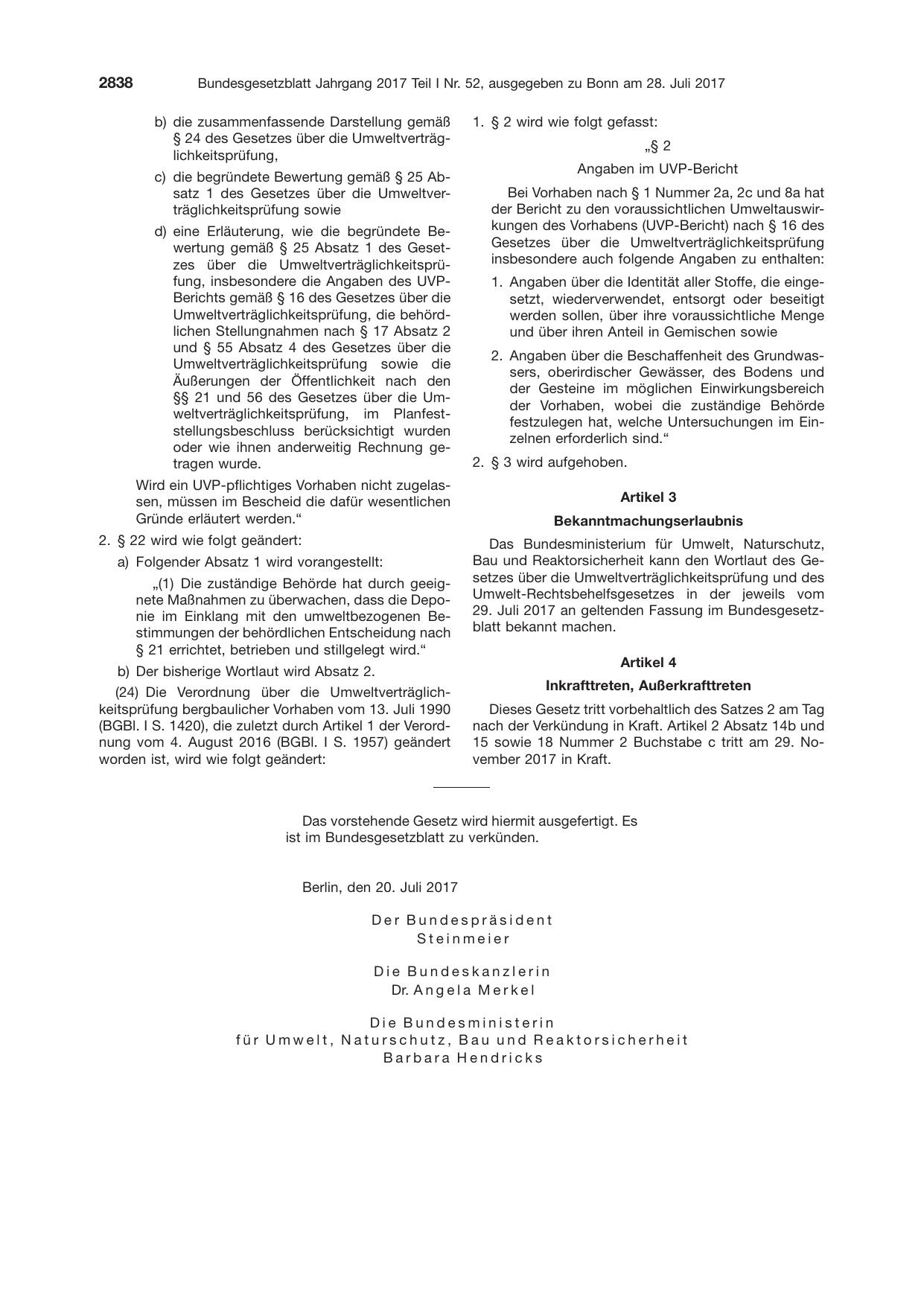 BGBl. 2017, Seite 2838 — Originalseite als Abbildung