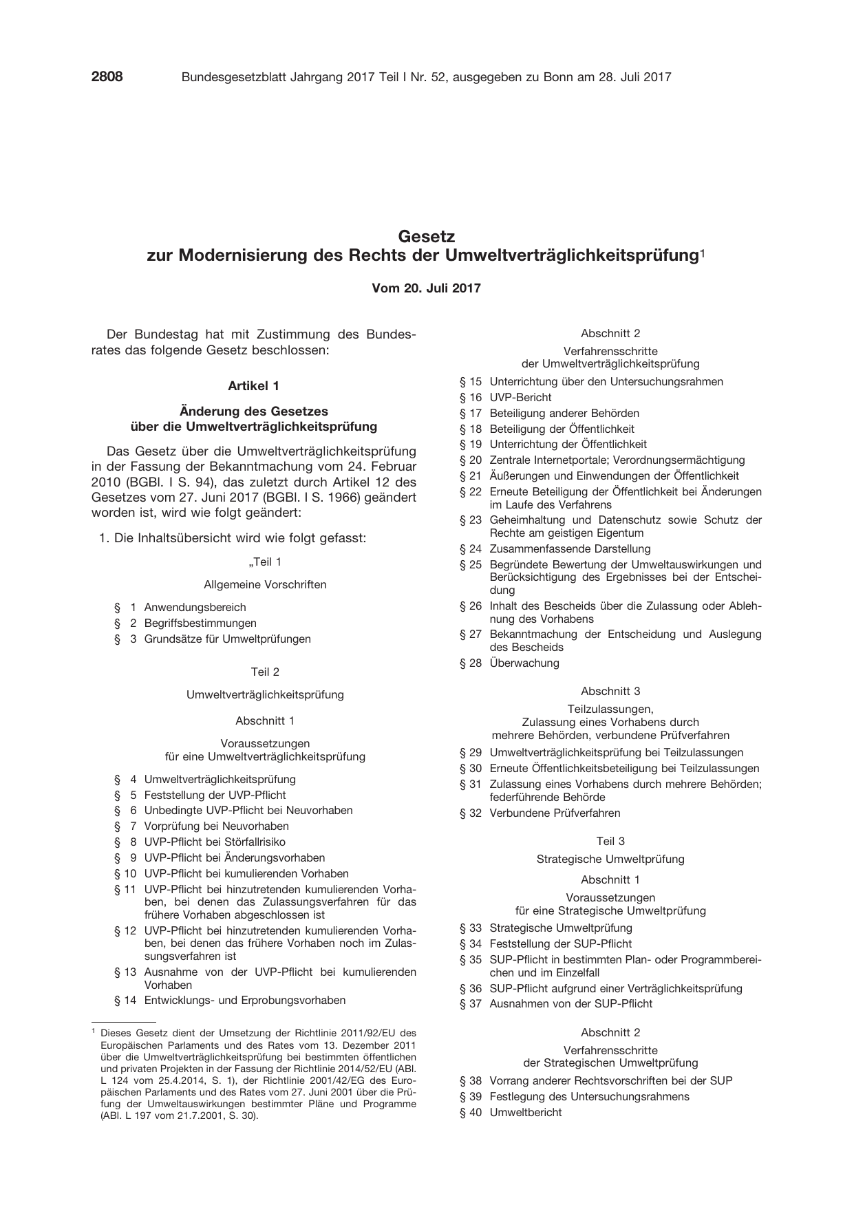 BGBl. 2017, Seite 2808 — Originalseite als Abbildung