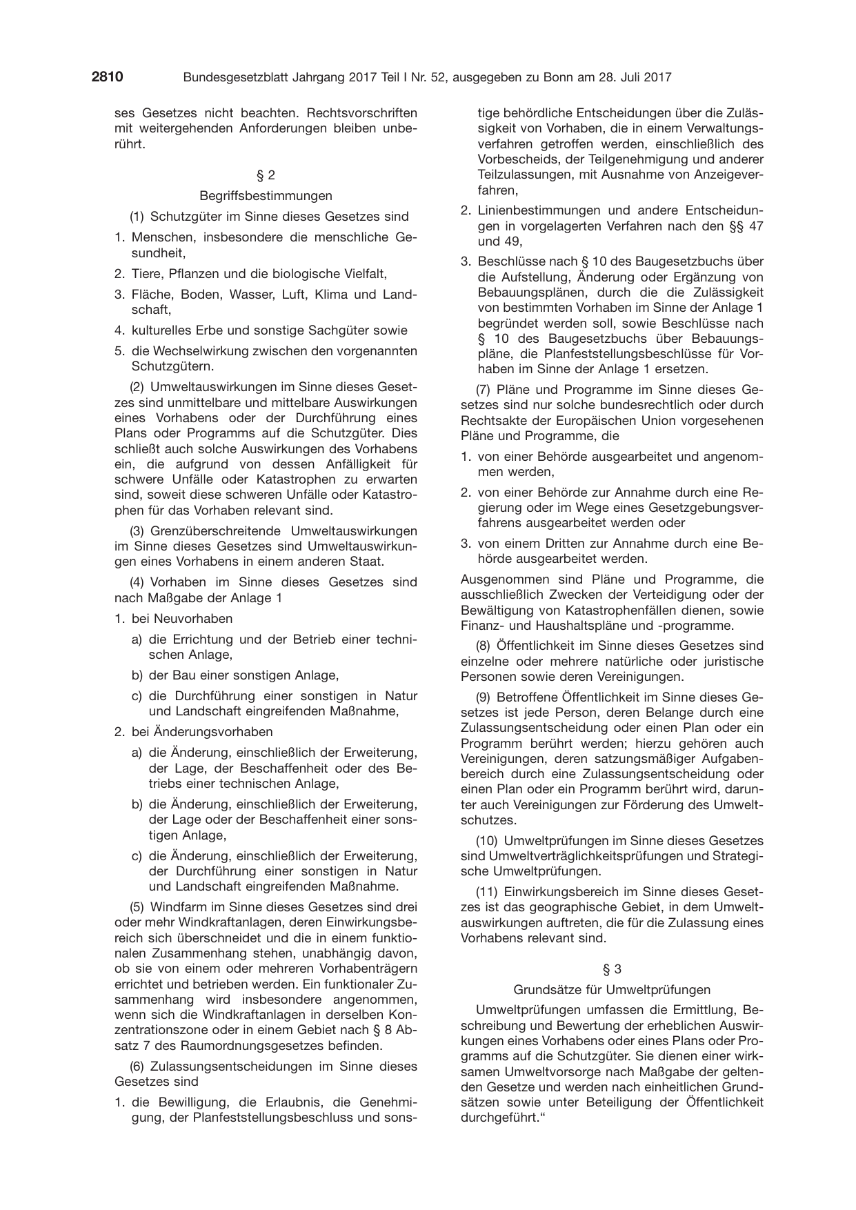 BGBl. 2017, Seite 2810 — Originalseite als Abbildung