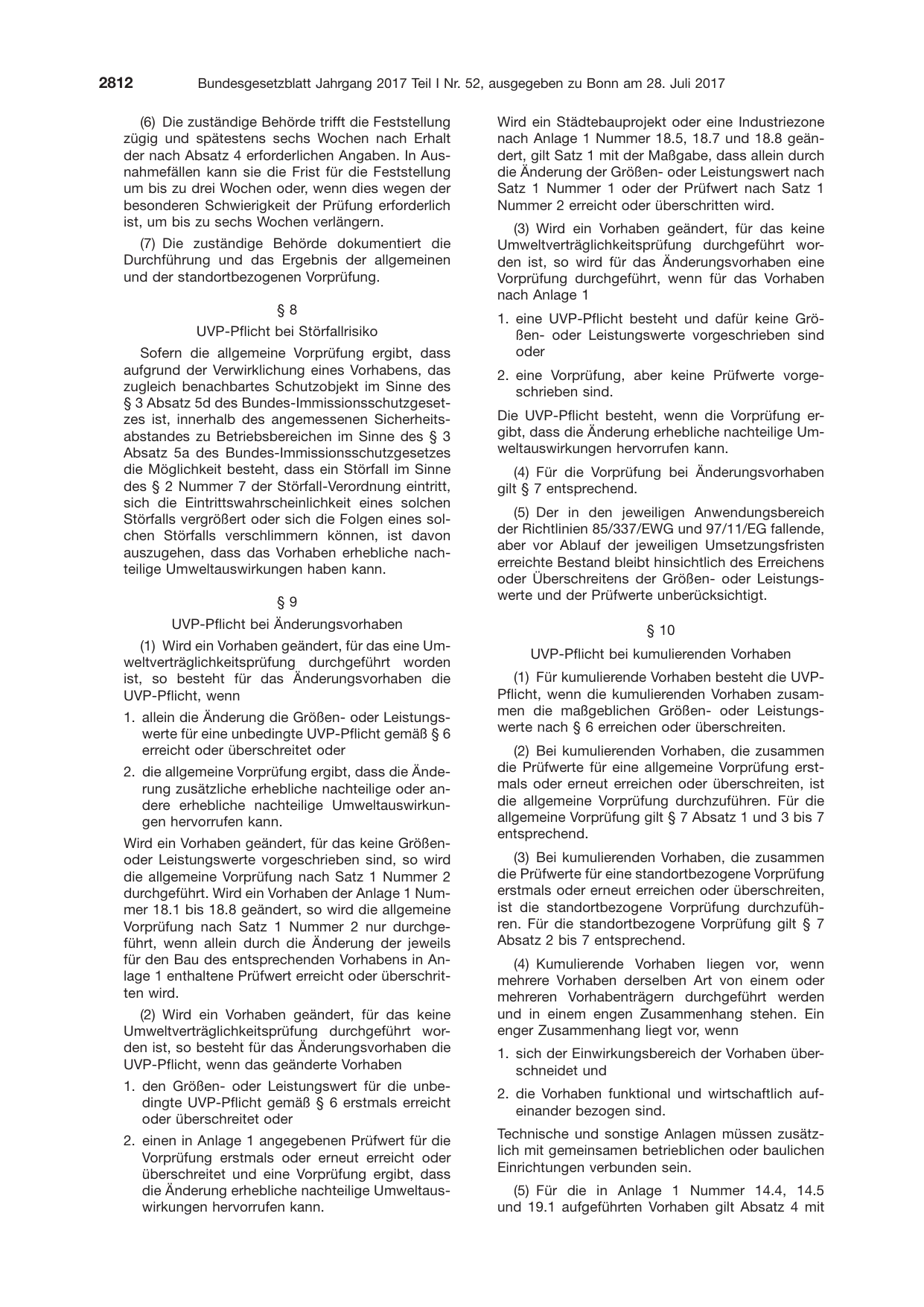 BGBl. 2017, Seite 2812 — Originalseite als Abbildung