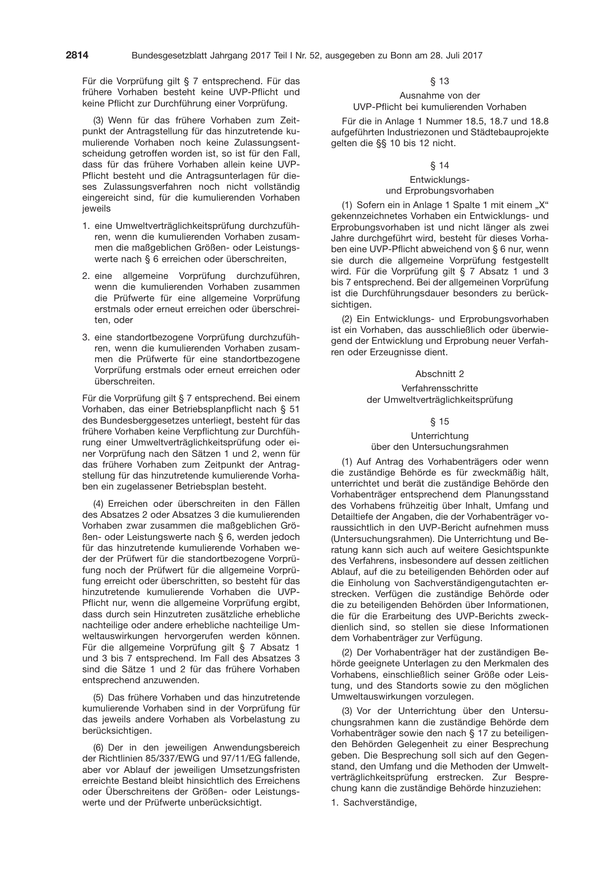 BGBl. 2017, Seite 2814 — Originalseite als Abbildung