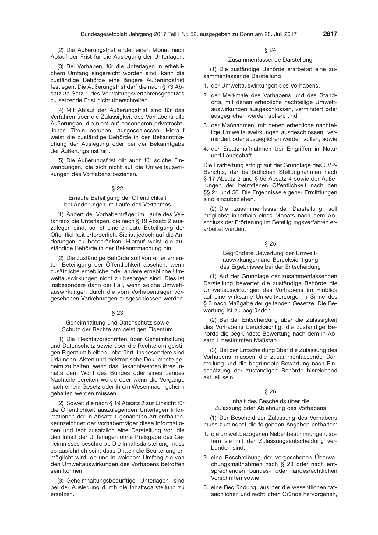 BGBl. 2017, Seite 2817 — Originalseite als Abbildung