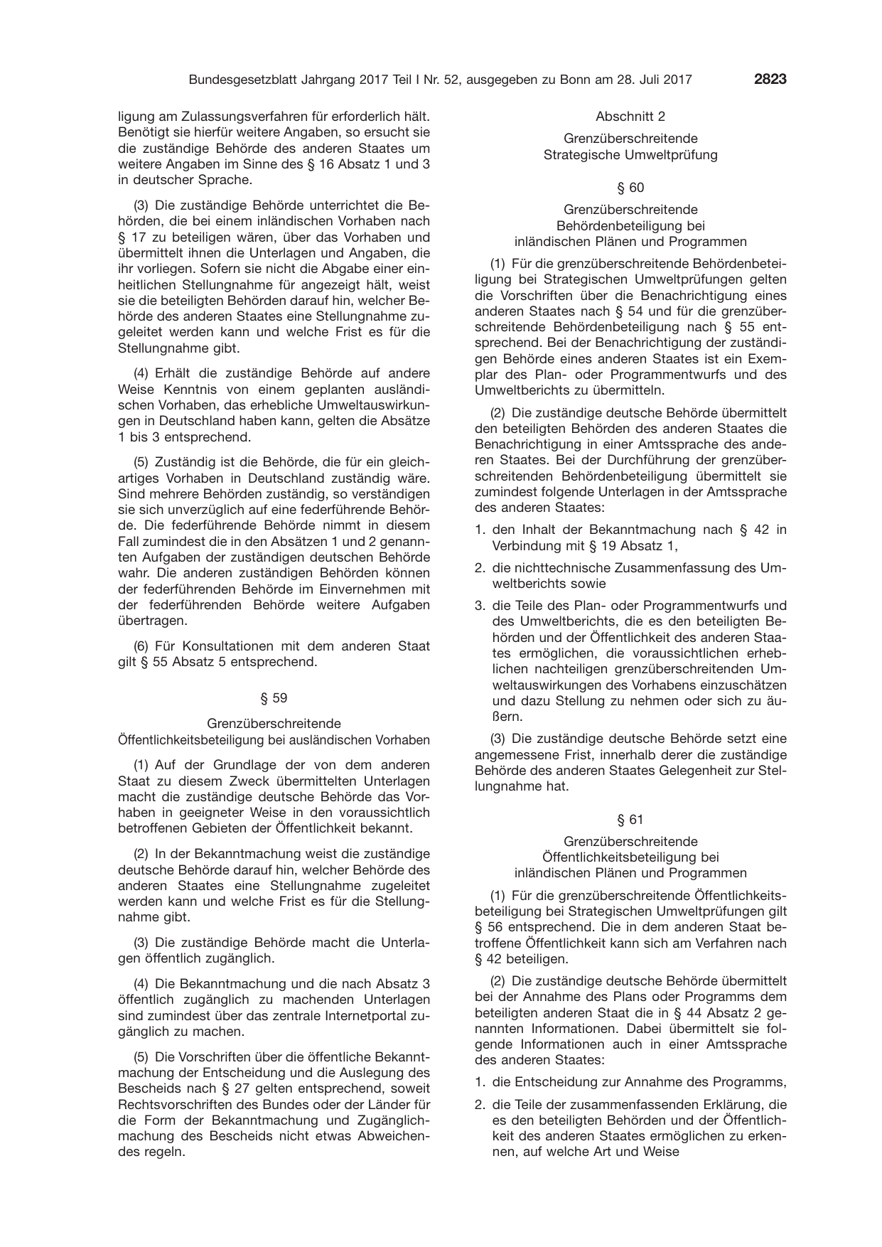 BGBl. 2017, Seite 2823 — Originalseite als Abbildung