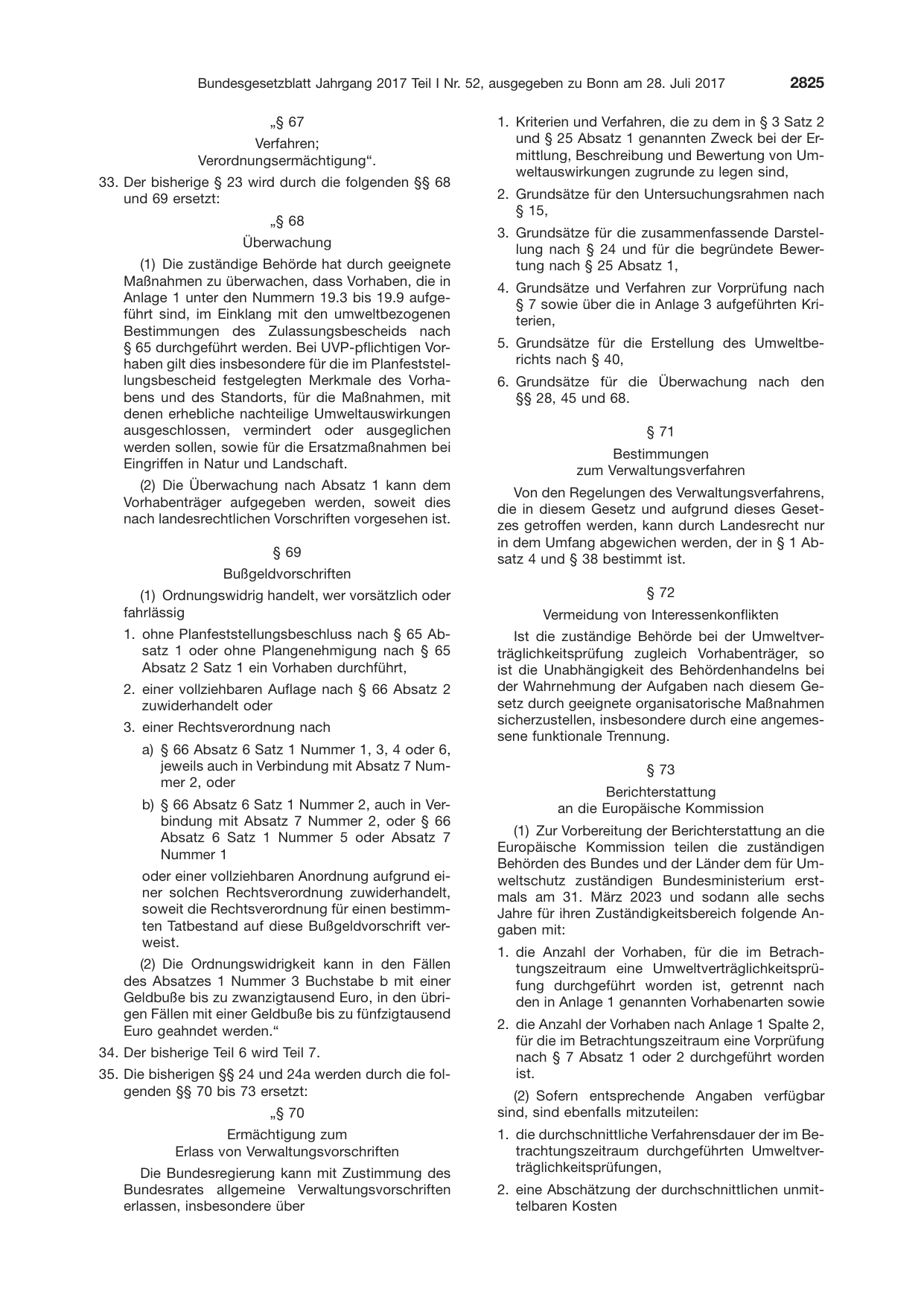 BGBl. 2017, Seite 2825 — Originalseite als Abbildung