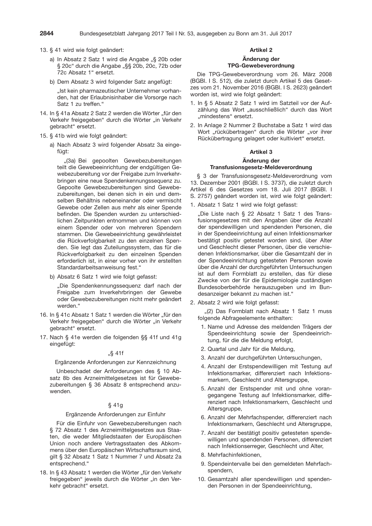 BGBl. 2017, Seite 2844 — Originalseite als Abbildung