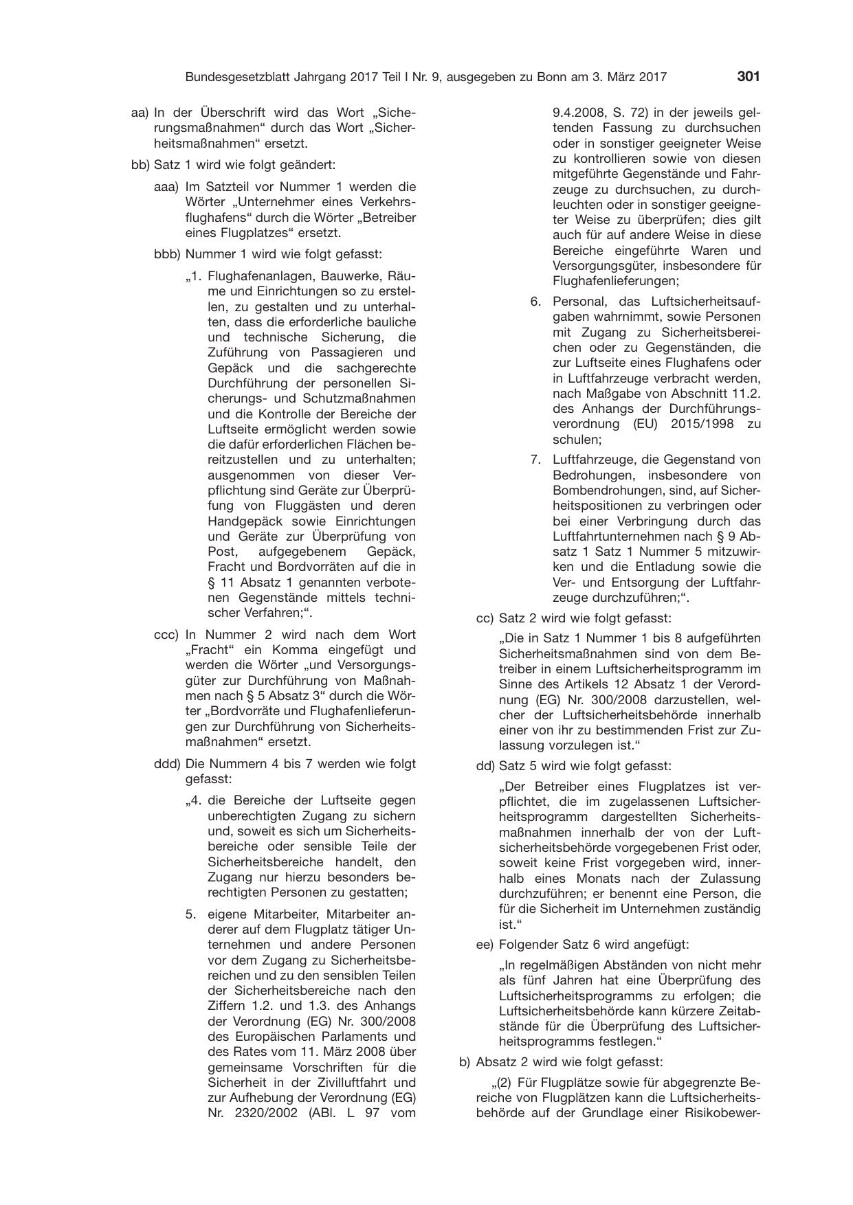 BGBl. 2017, Seite 301 — Originalseite als Abbildung
