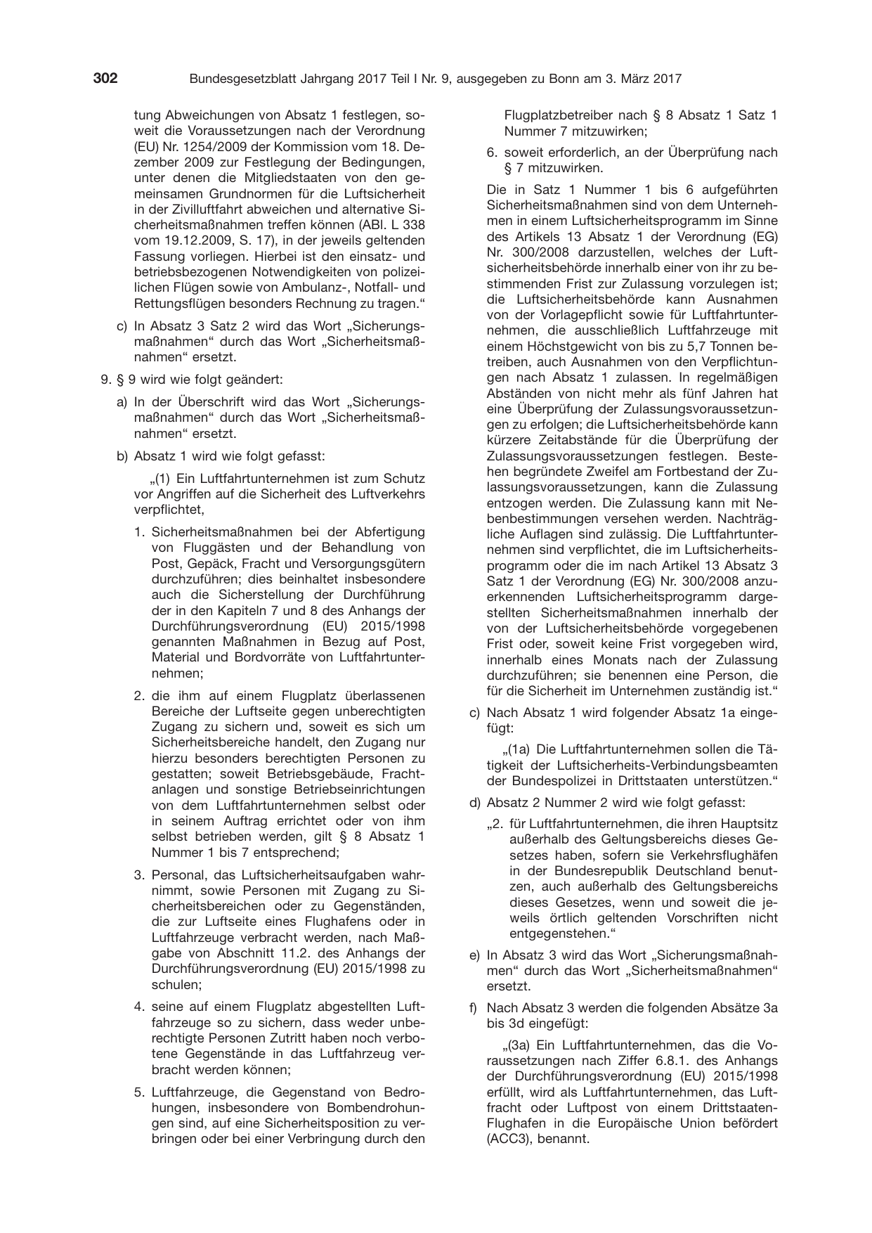 BGBl. 2017, Seite 302 — Originalseite als Abbildung