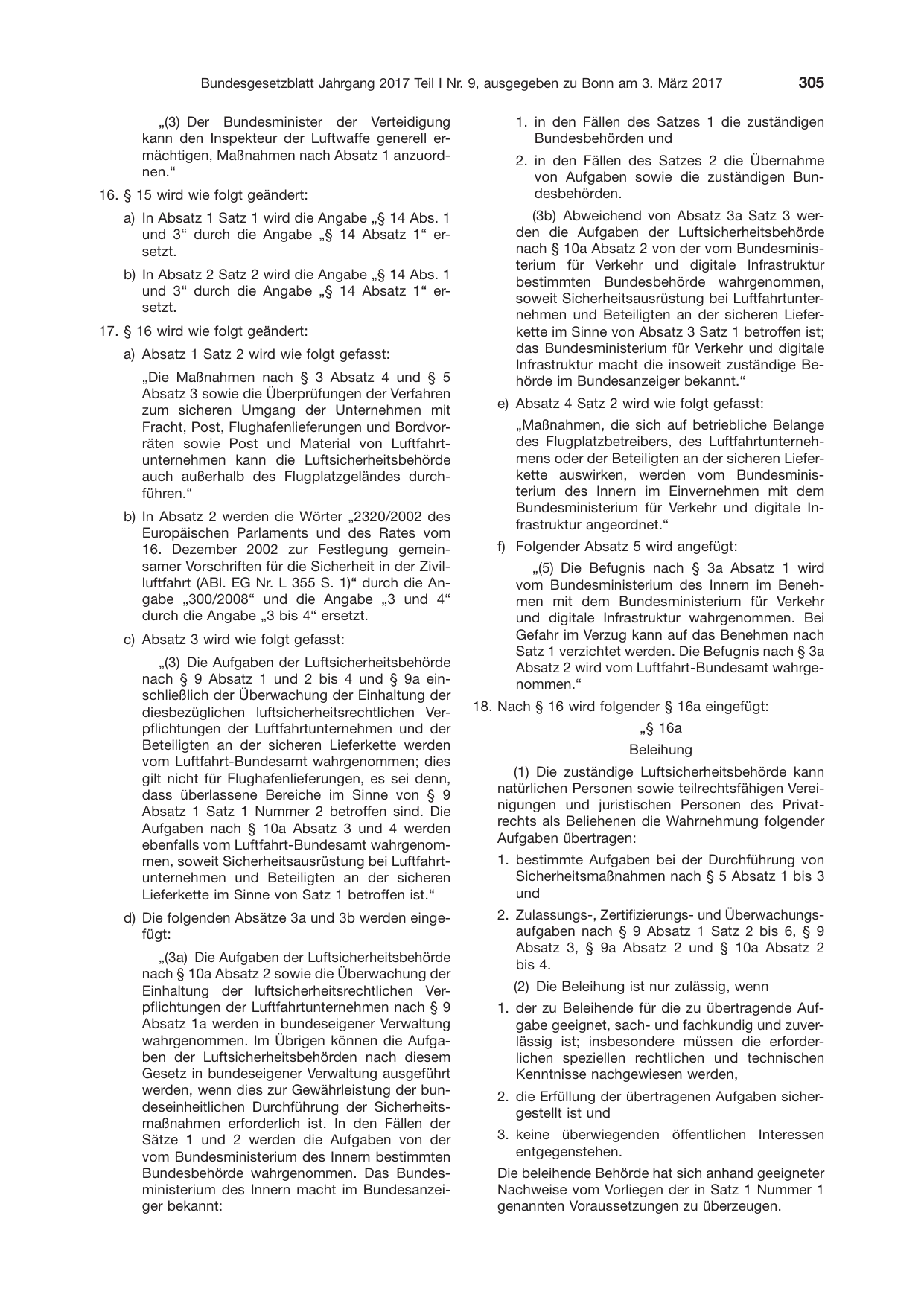 BGBl. 2017, Seite 305 — Originalseite als Abbildung