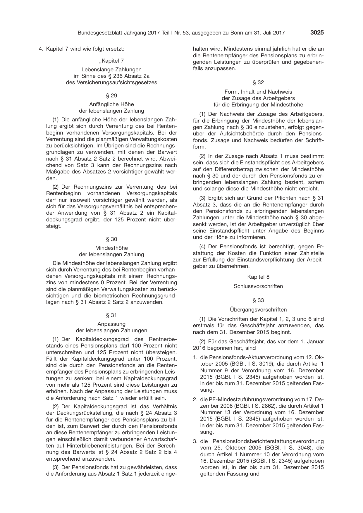 BGBl. 2017, Seite 3025 — Originalseite als Abbildung