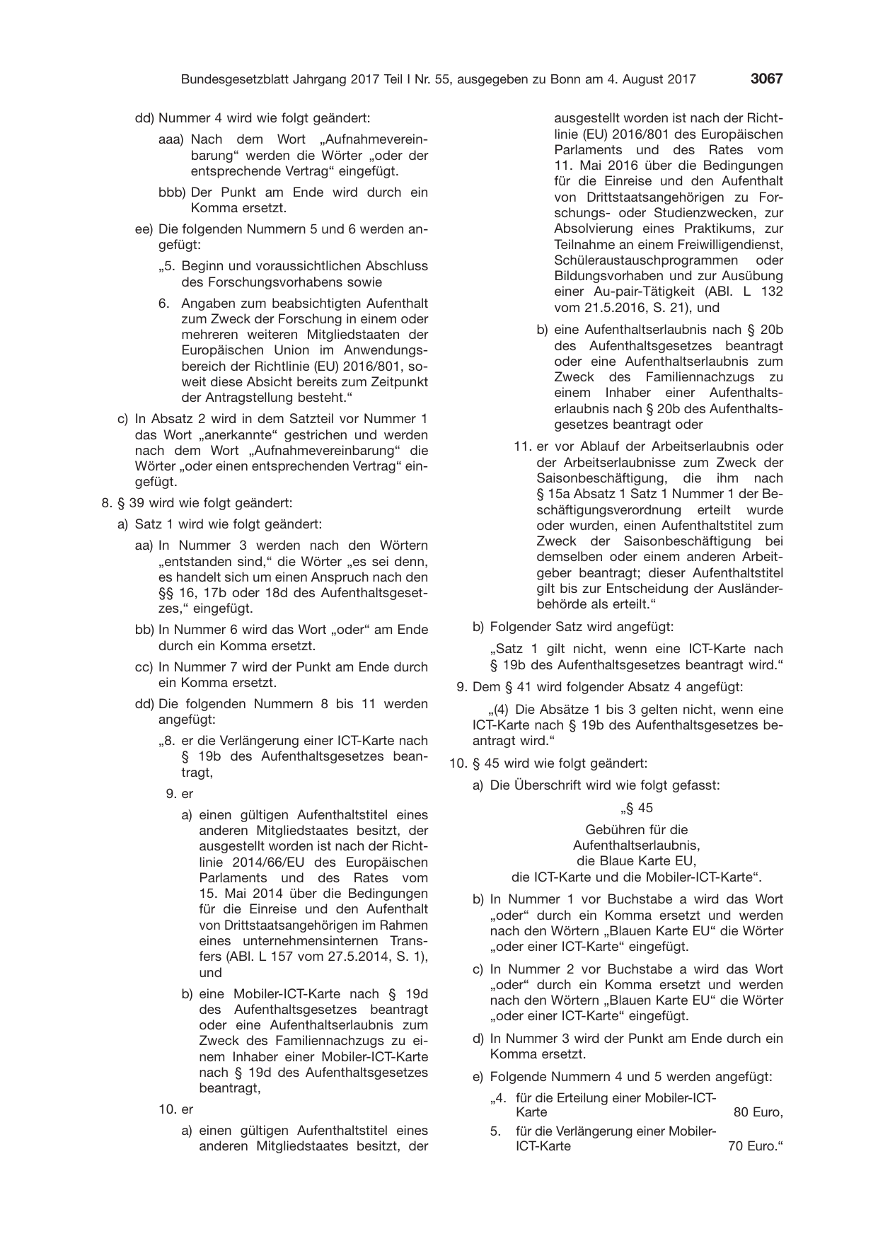 BGBl. 2017, Seite 3067 — Originalseite als Abbildung