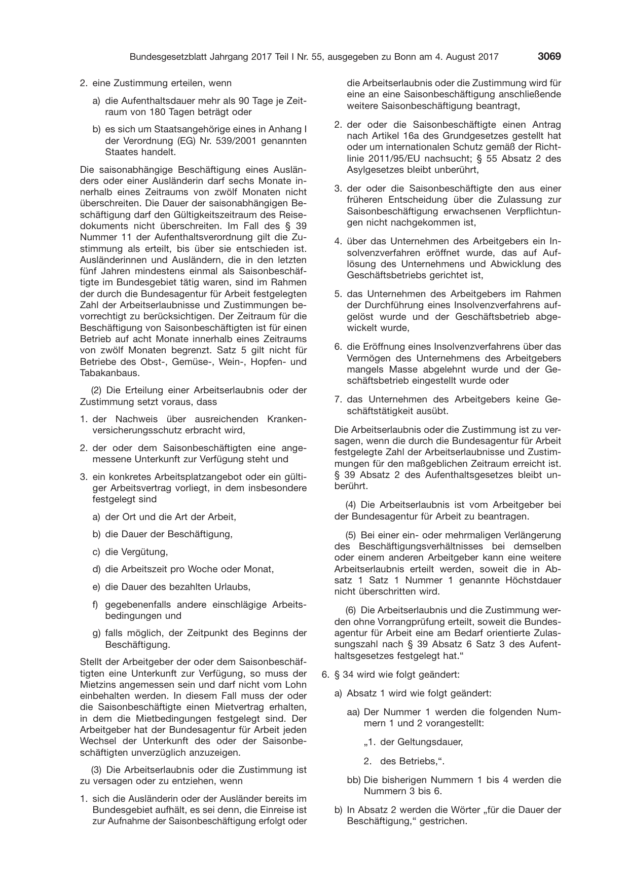 BGBl. 2017, Seite 3069 — Originalseite als Abbildung