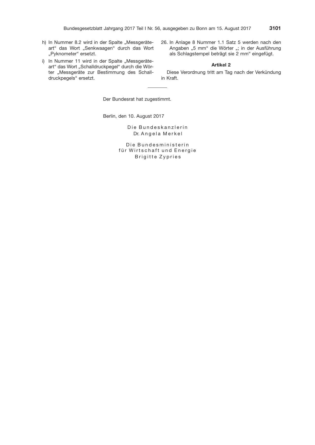 BGBl. 2017, Seite 3101 — Originalseite als Abbildung