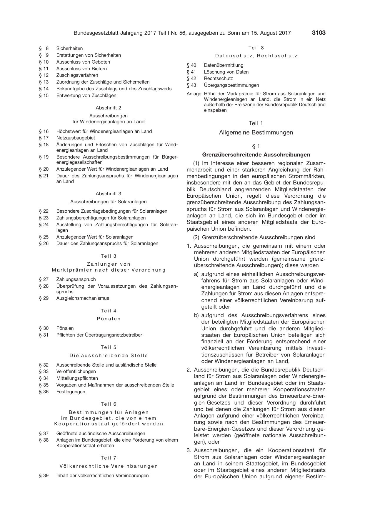 BGBl. 2017, Seite 3103 — Originalseite als Abbildung