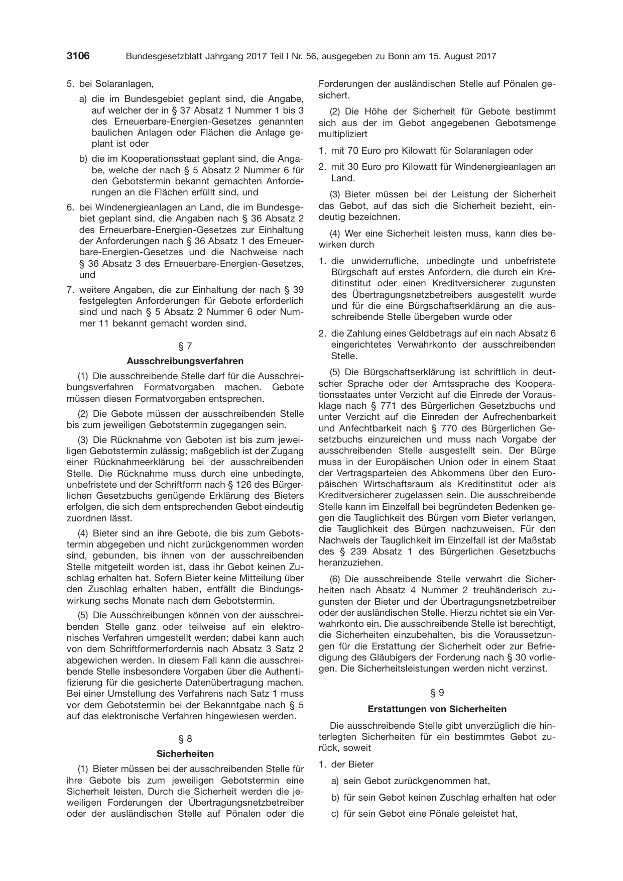 BGBl. 2017, Seite 3106 — Originalseite als Abbildung