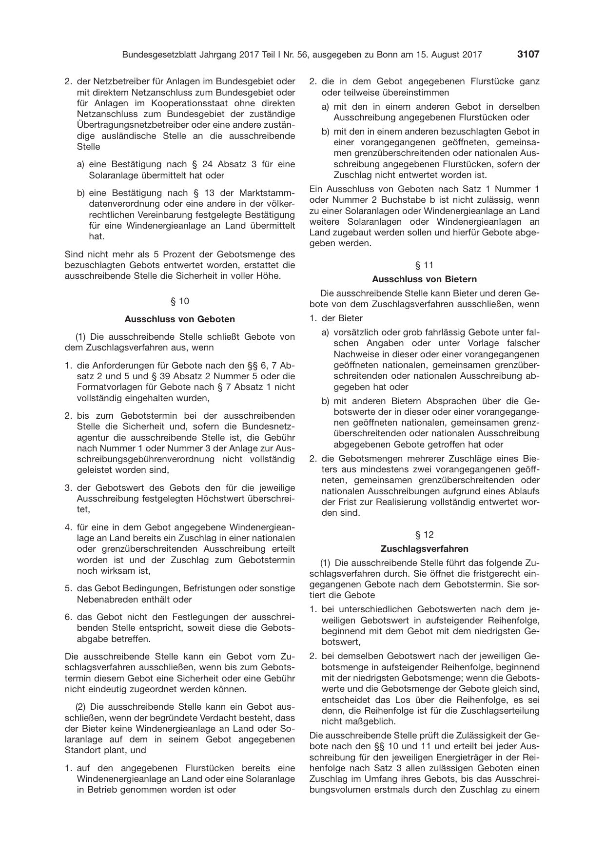 BGBl. 2017, Seite 3107 — Originalseite als Abbildung