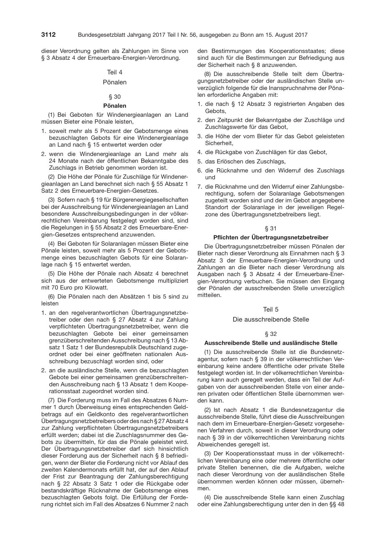 BGBl. 2017, Seite 3112 — Originalseite als Abbildung