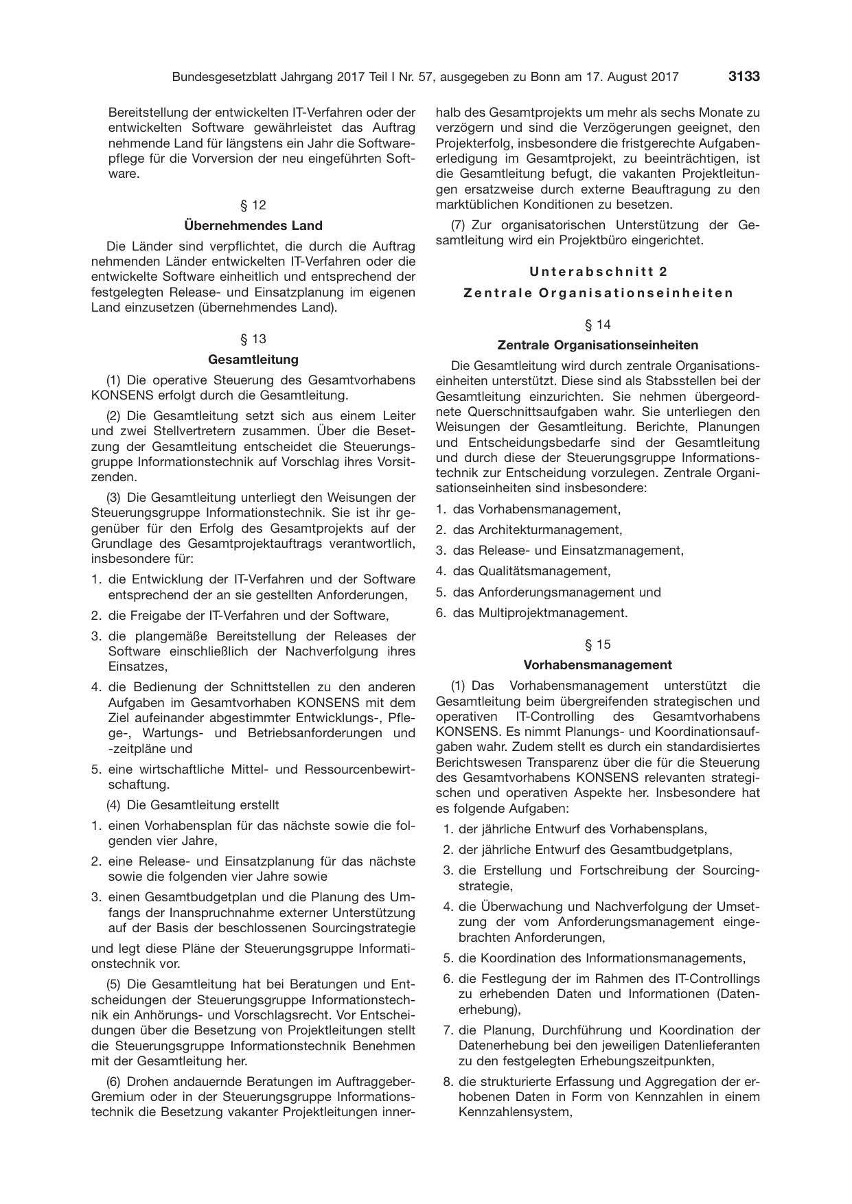 BGBl. 2017, Seite 3133 — Originalseite als Abbildung