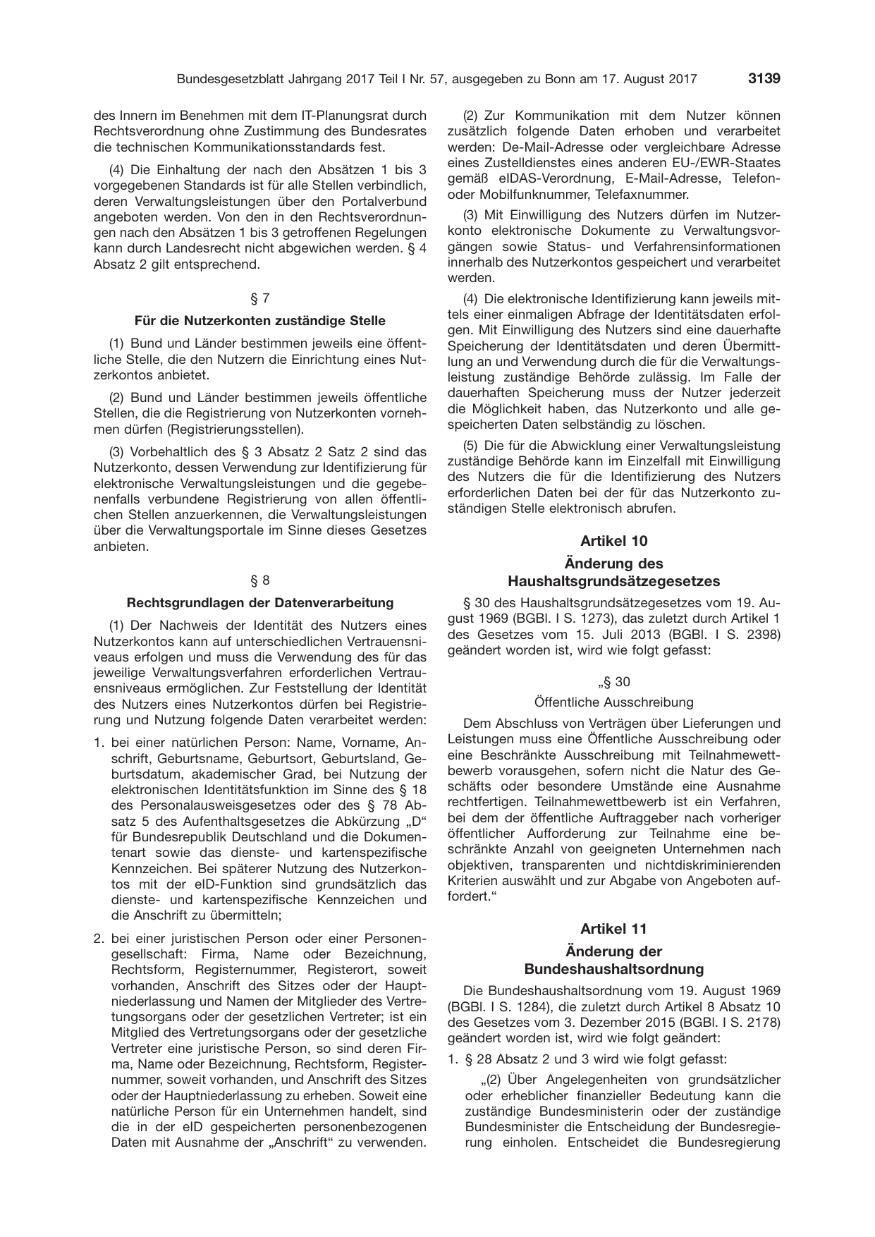 BGBl. 2017, Seite 3139 — Originalseite als Abbildung