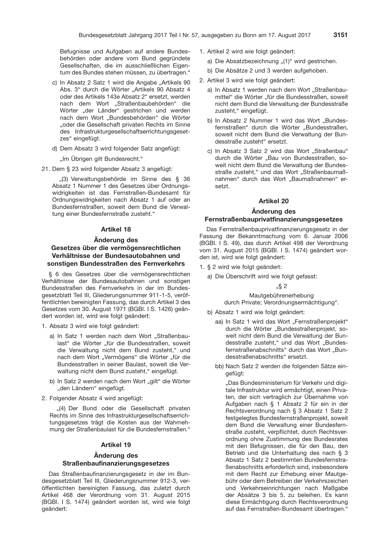 BGBl. 2017, Seite 3151 — Originalseite als Abbildung