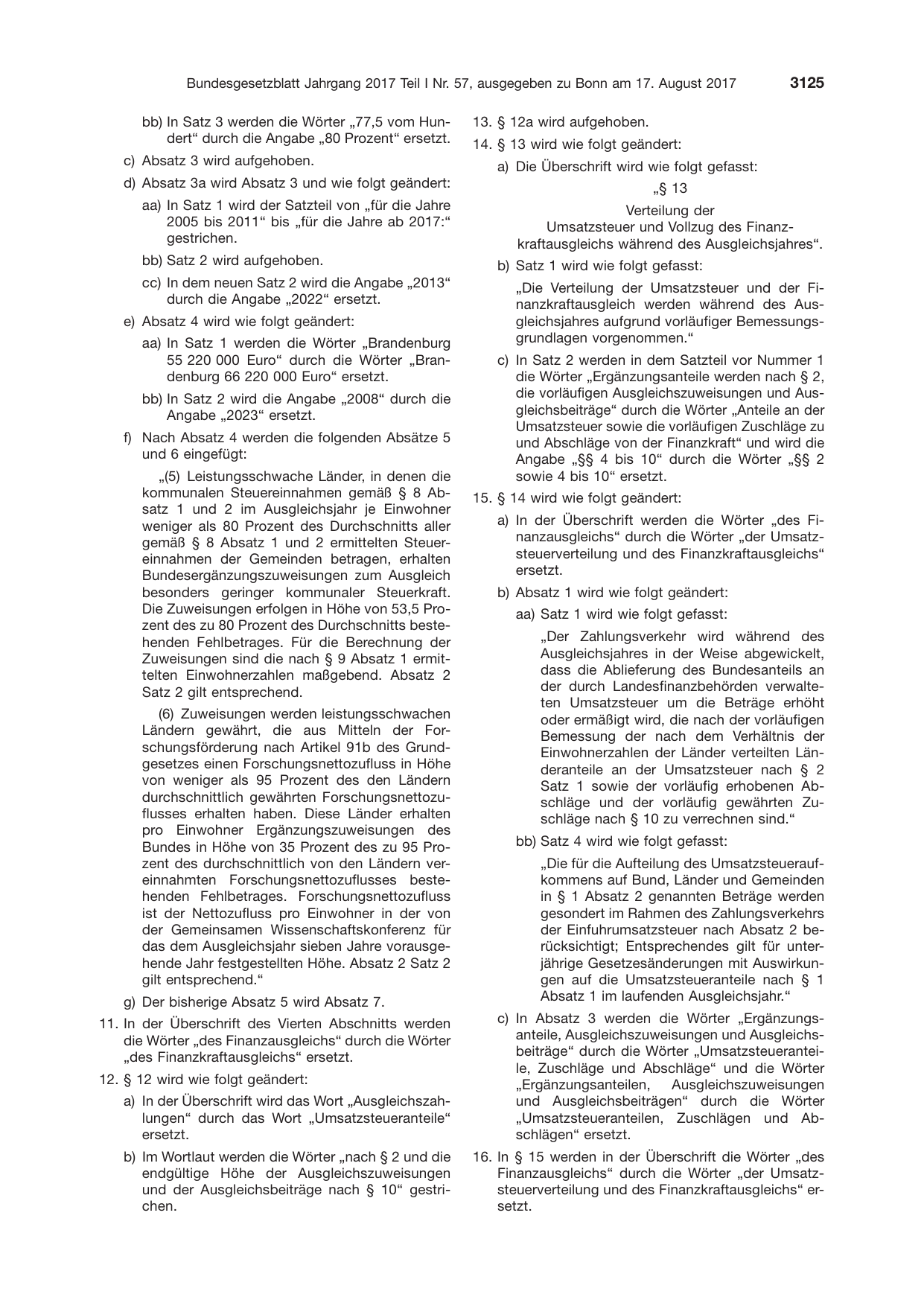 BGBl. 2017, Seite 3125 — Originalseite als Abbildung