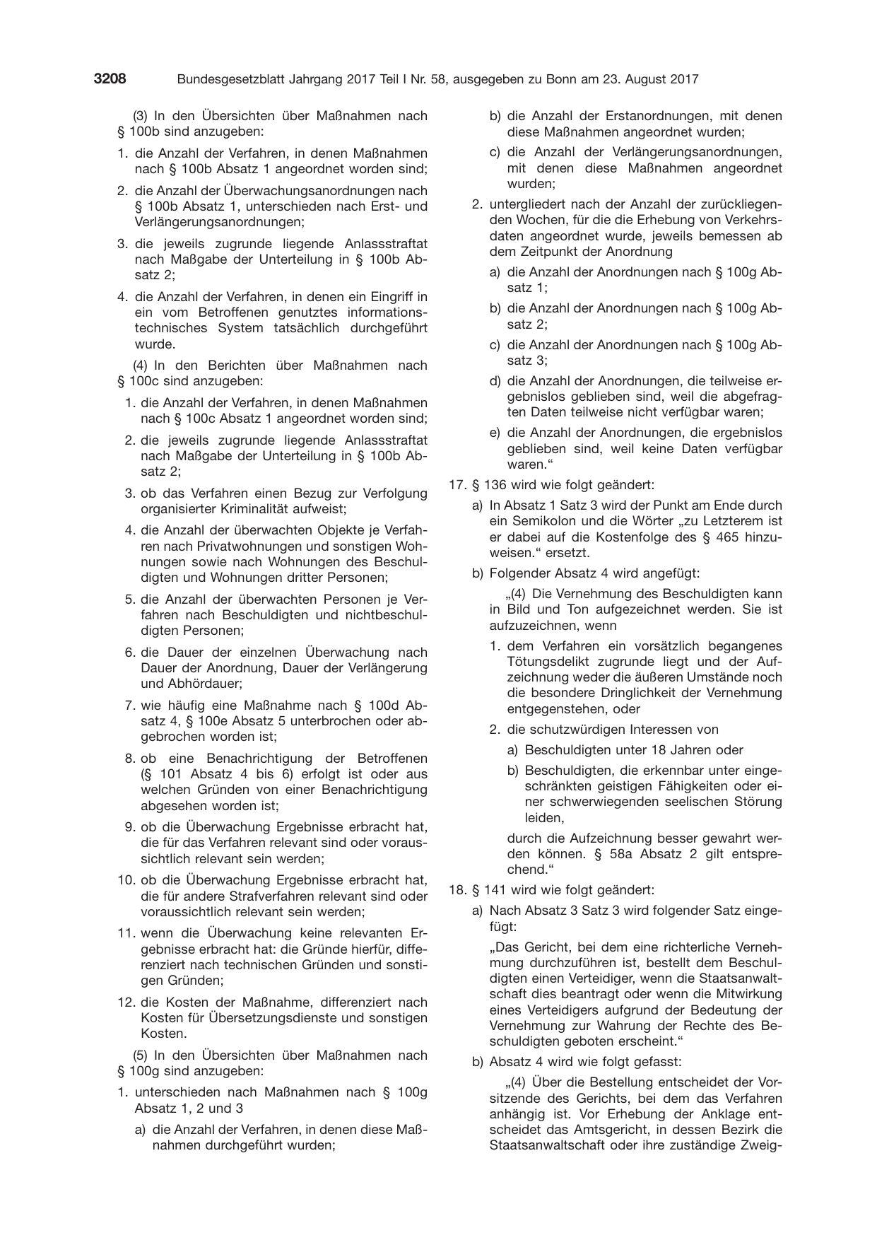BGBl. 2017, Seite 3208 — Originalseite als Abbildung