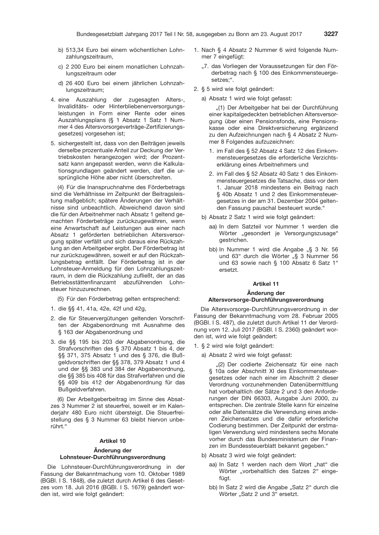 BGBl. 2017, Seite 3227 — Originalseite als Abbildung