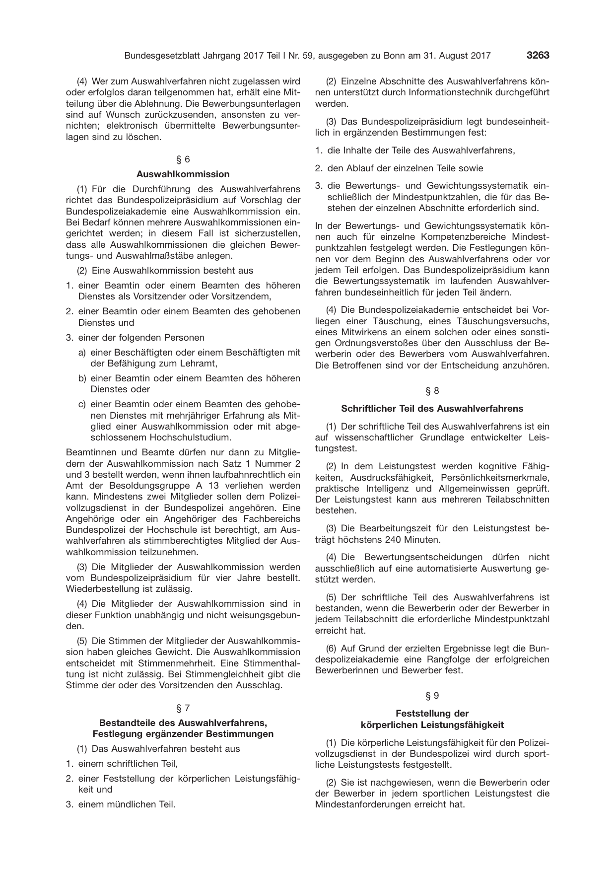 BGBl. 2017, Seite 3263 — Originalseite als Abbildung