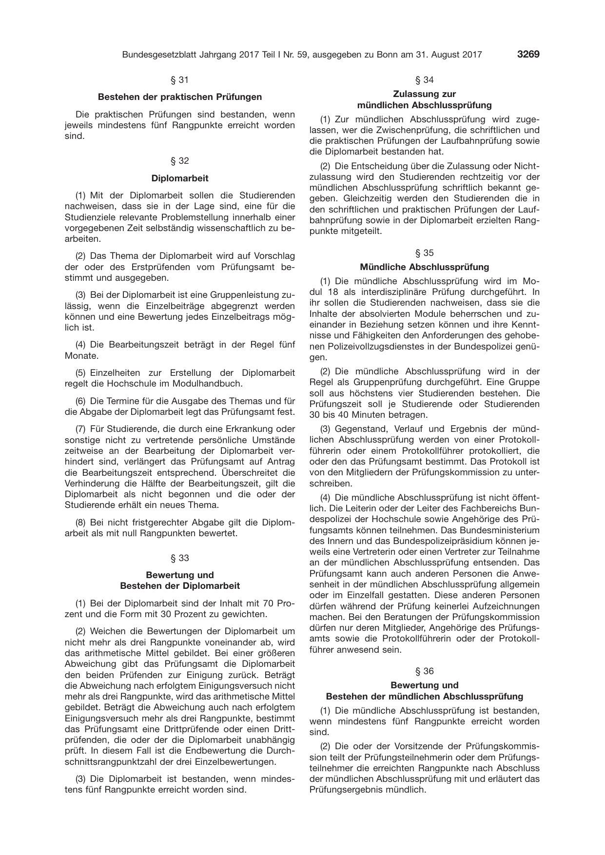 BGBl. 2017, Seite 3269 — Originalseite als Abbildung