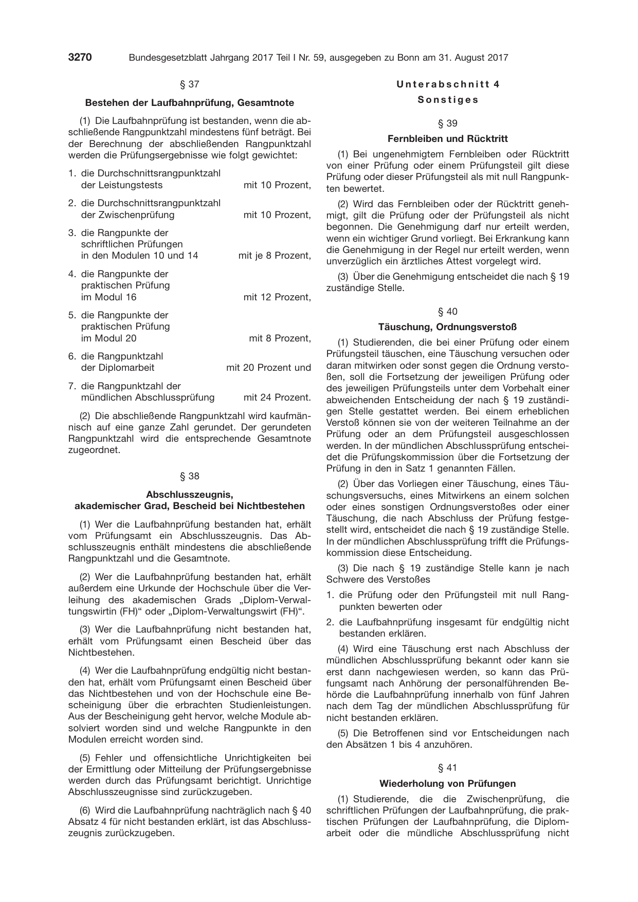 BGBl. 2017, Seite 3270 — Originalseite als Abbildung
