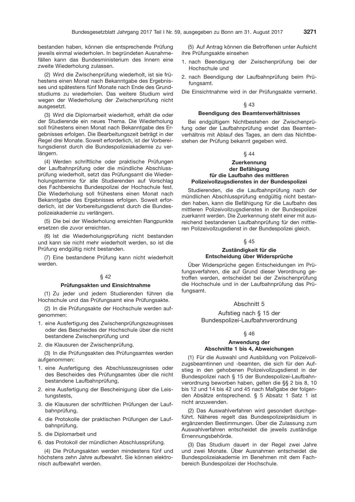 BGBl. 2017, Seite 3271 — Originalseite als Abbildung
