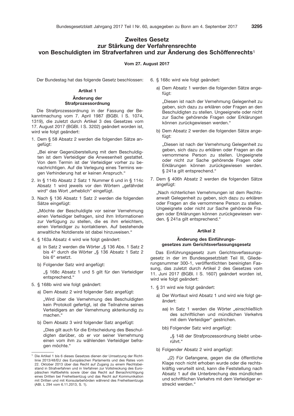 BGBl. 2017, Seite 3295 — Originalseite als Abbildung