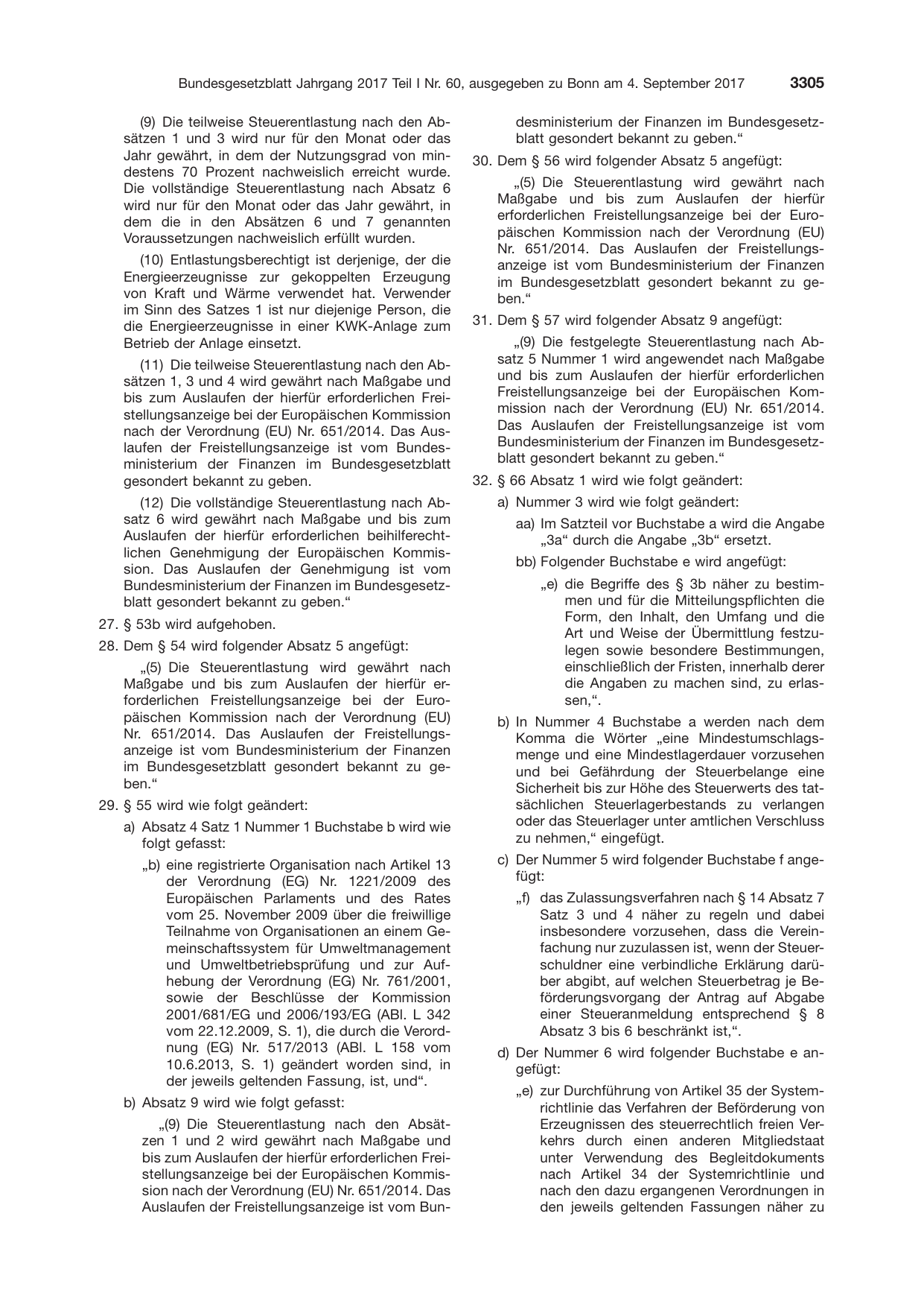 BGBl. 2017, Seite 3305 — Originalseite als Abbildung